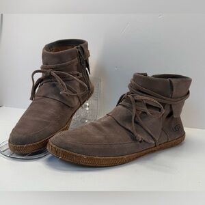 UGG women’s Reid Slate moccasin Suede Bootie 10